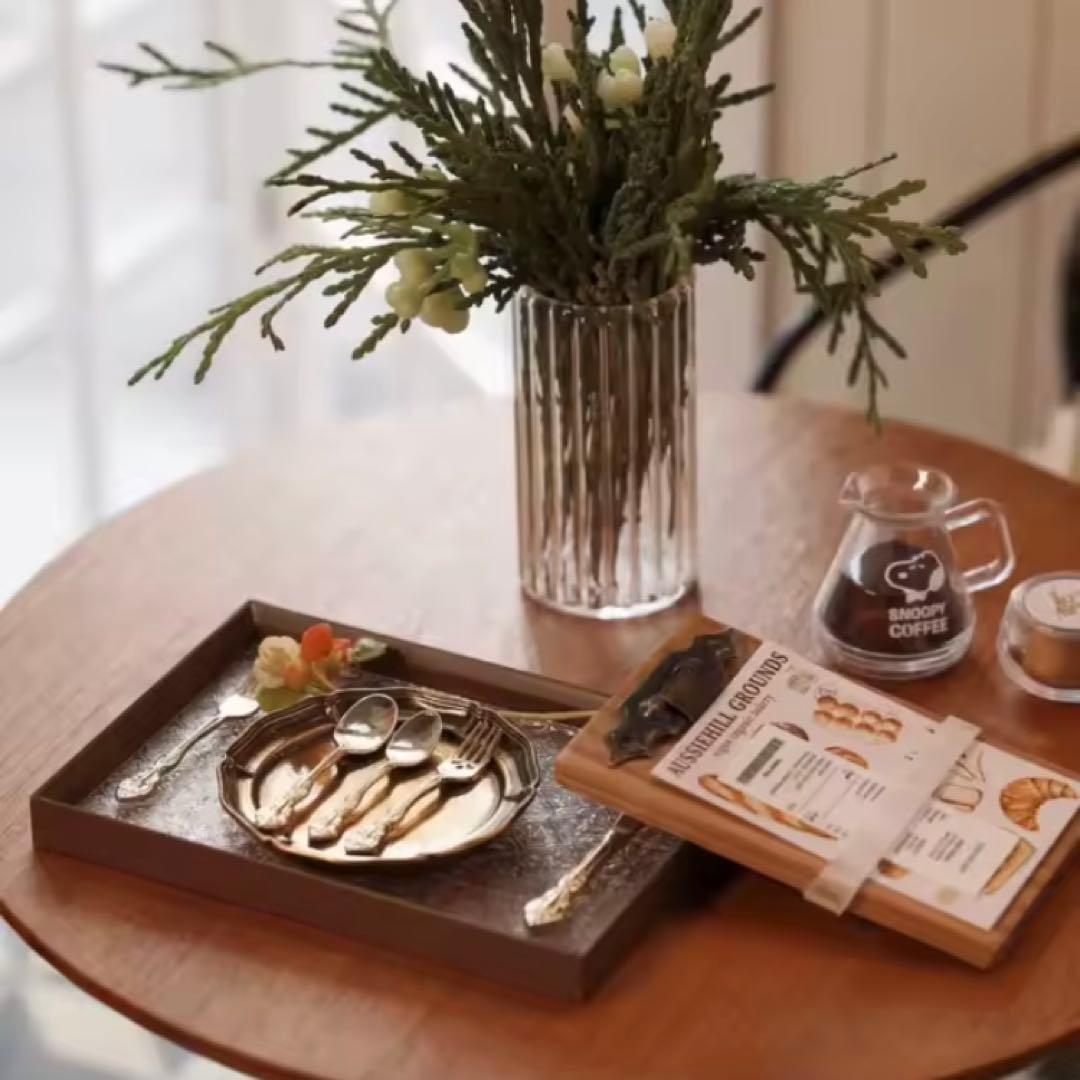 専用ページ　ミニチュアキッチン雑貨　トレイ4点セット　ブラックA、ガラス瓶