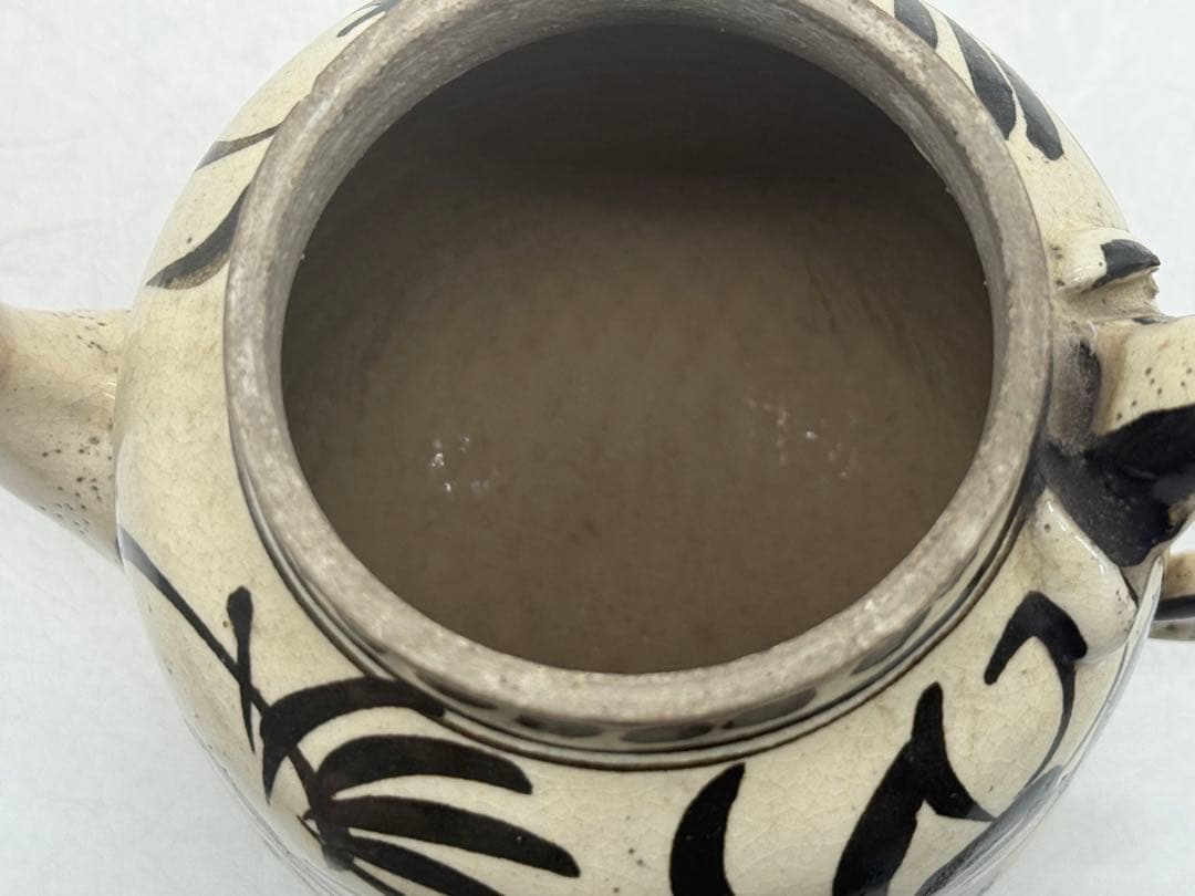 高橋道八作　黒釉水注　茶器　茶道具　木箱入　送料込み251125