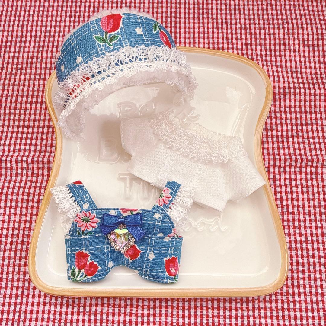 いつぬいサイズ☆ブルー×チューリップ柄♡3点set☆あんスタぬい服