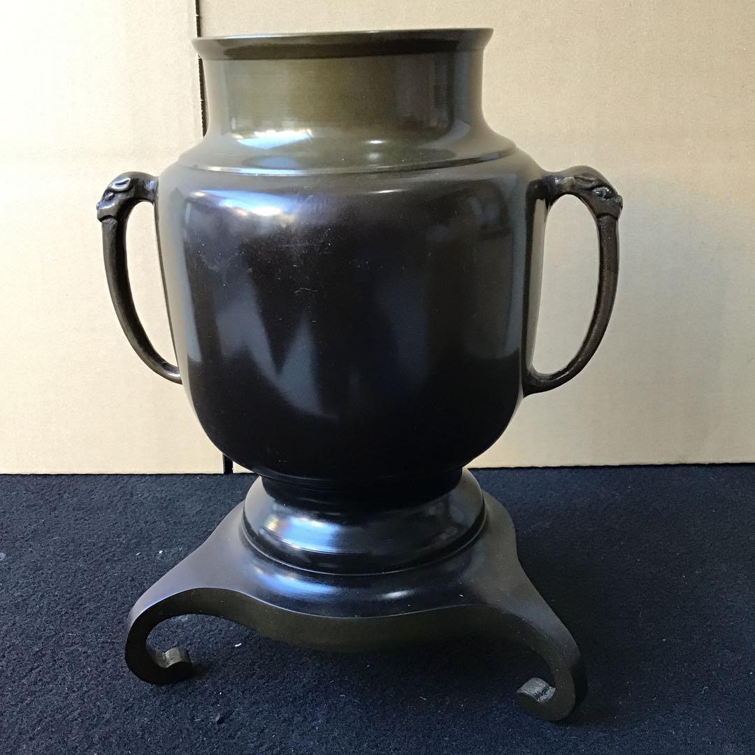 唐銅 花器 薄端　箱入り