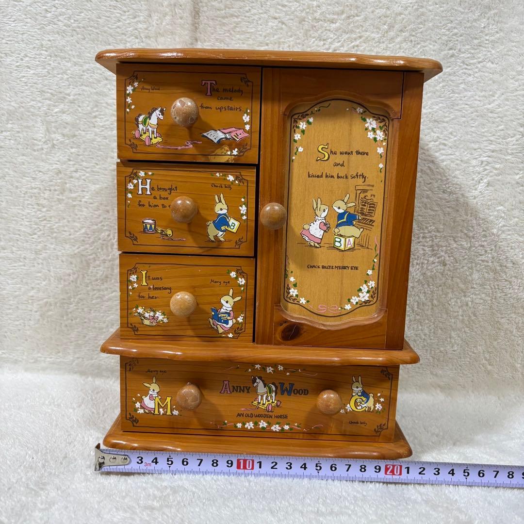 【希少】ANNY WOOD 指輪 宝飾品 収納 棚 オルゴール Sankyo