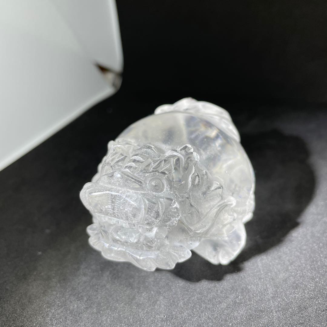 たくさんの虹 アイリス クォーツ 水晶 ロングイ 龍亀 65.3mm 開運