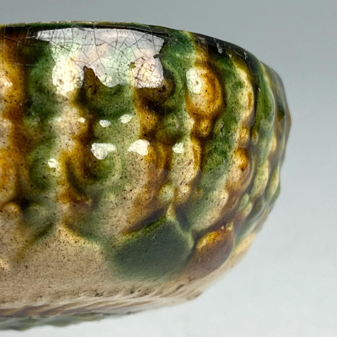 唐三彩陽刻花紋盌 唐時代 中国古玩 中国美術