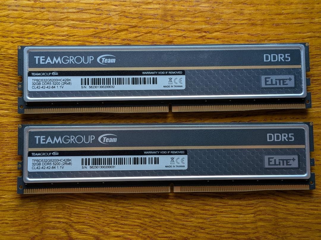 メモリー DDR5 5200Mhz PC5-41600 32GBx2