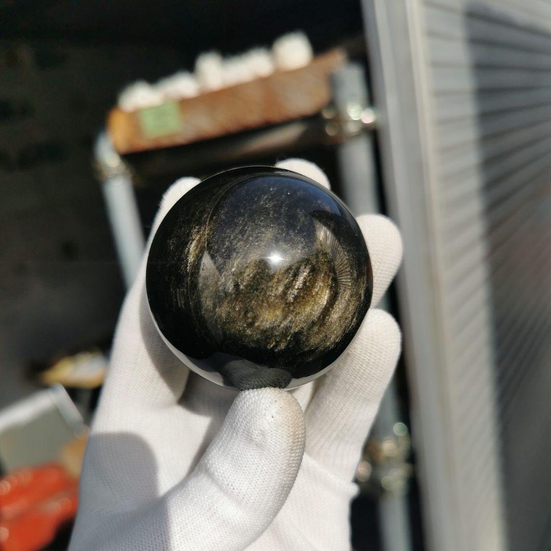 ゴールデンオブシディアン　丸玉　231　鑑賞石　石　置物　オブジェ　インテリア