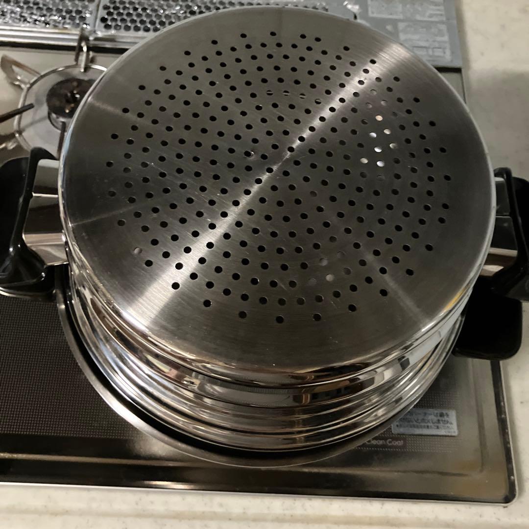 VitaCraft ステンレス 両手鍋 No.5503 ガス火用　蒸し器付き