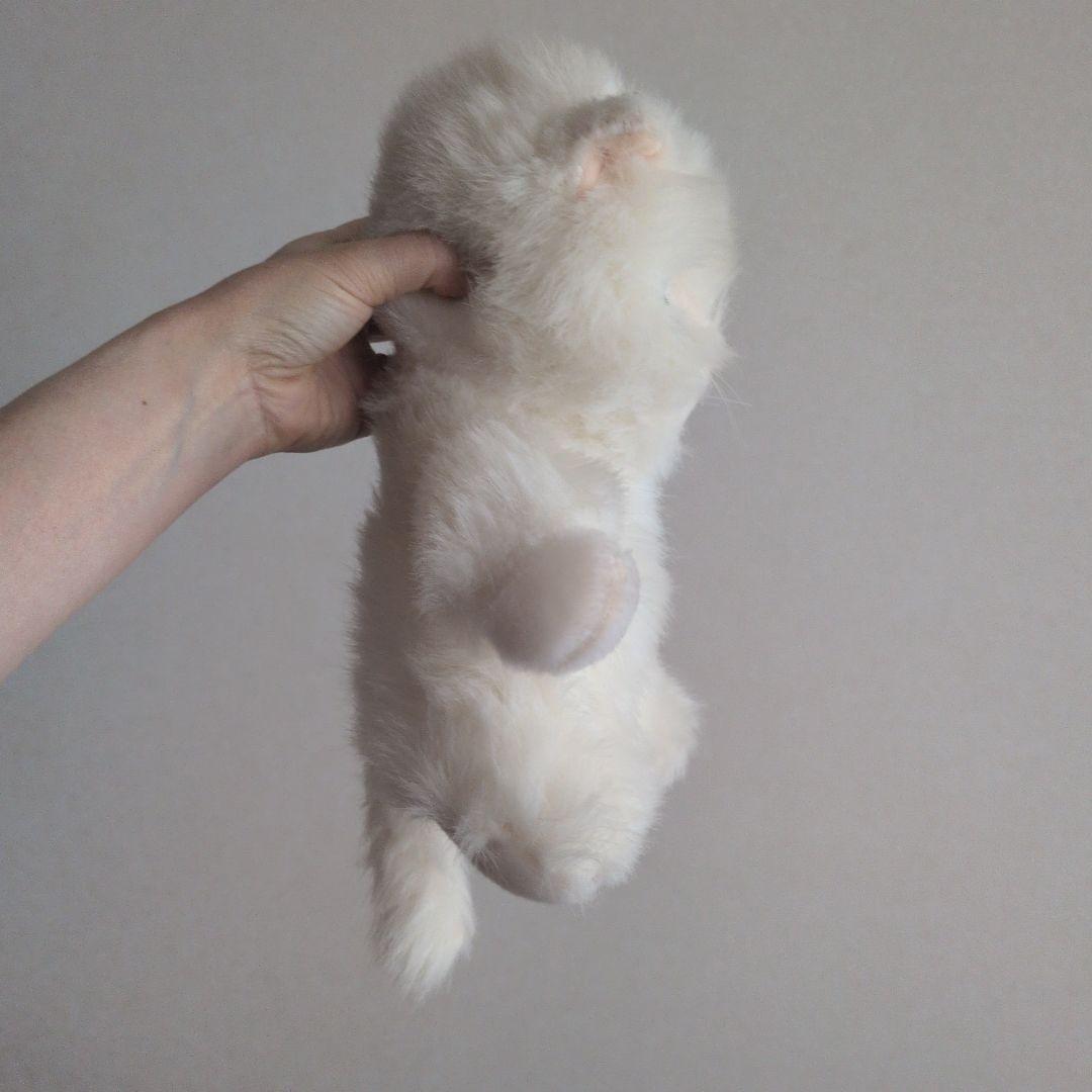 白猫　ぬいぐるみ　レトロ