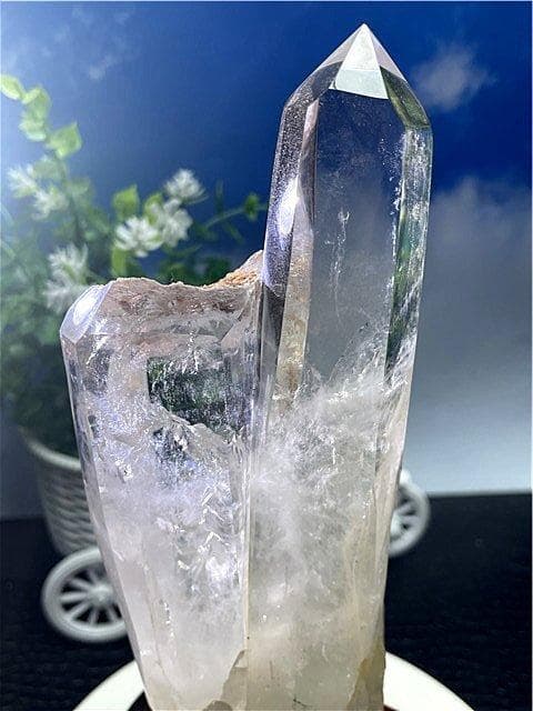 ◆超強いパワーヒマラヤ産(藍針入り)天然水晶クラスターB89B6/250B56C
