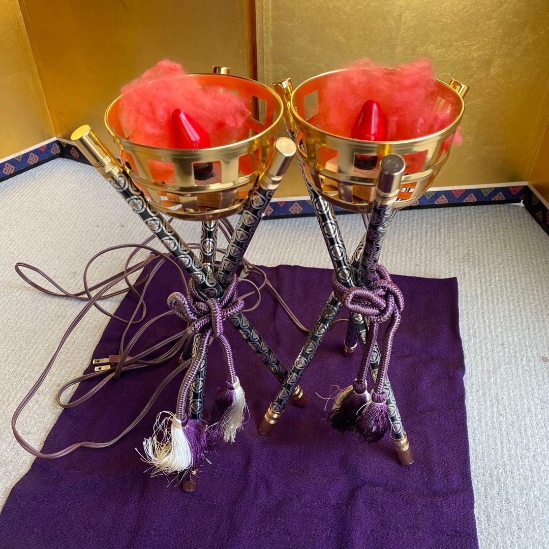 伝統的な五月人形 兜 紫オレンジ　美品