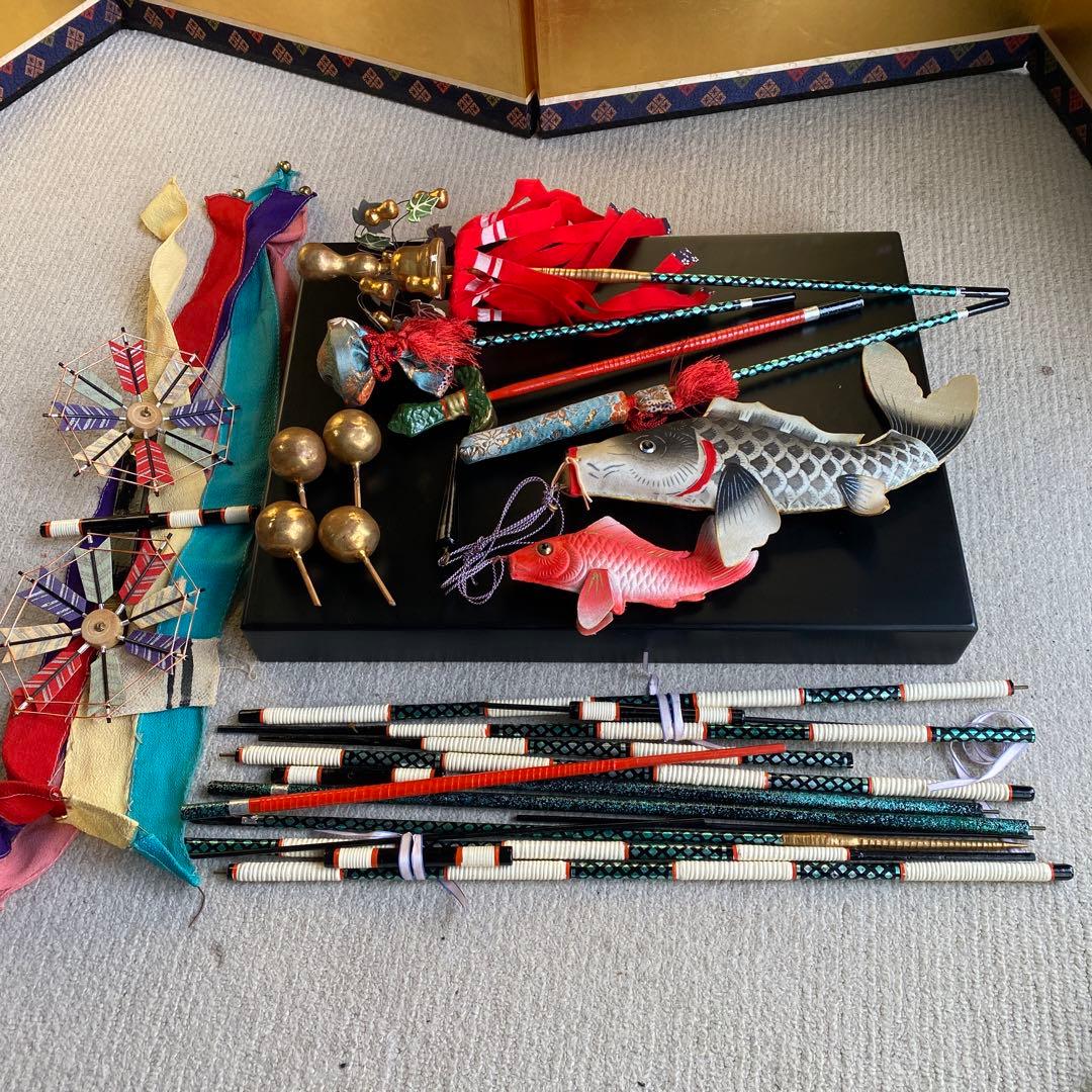 伝統的な五月人形 兜 紫オレンジ　美品