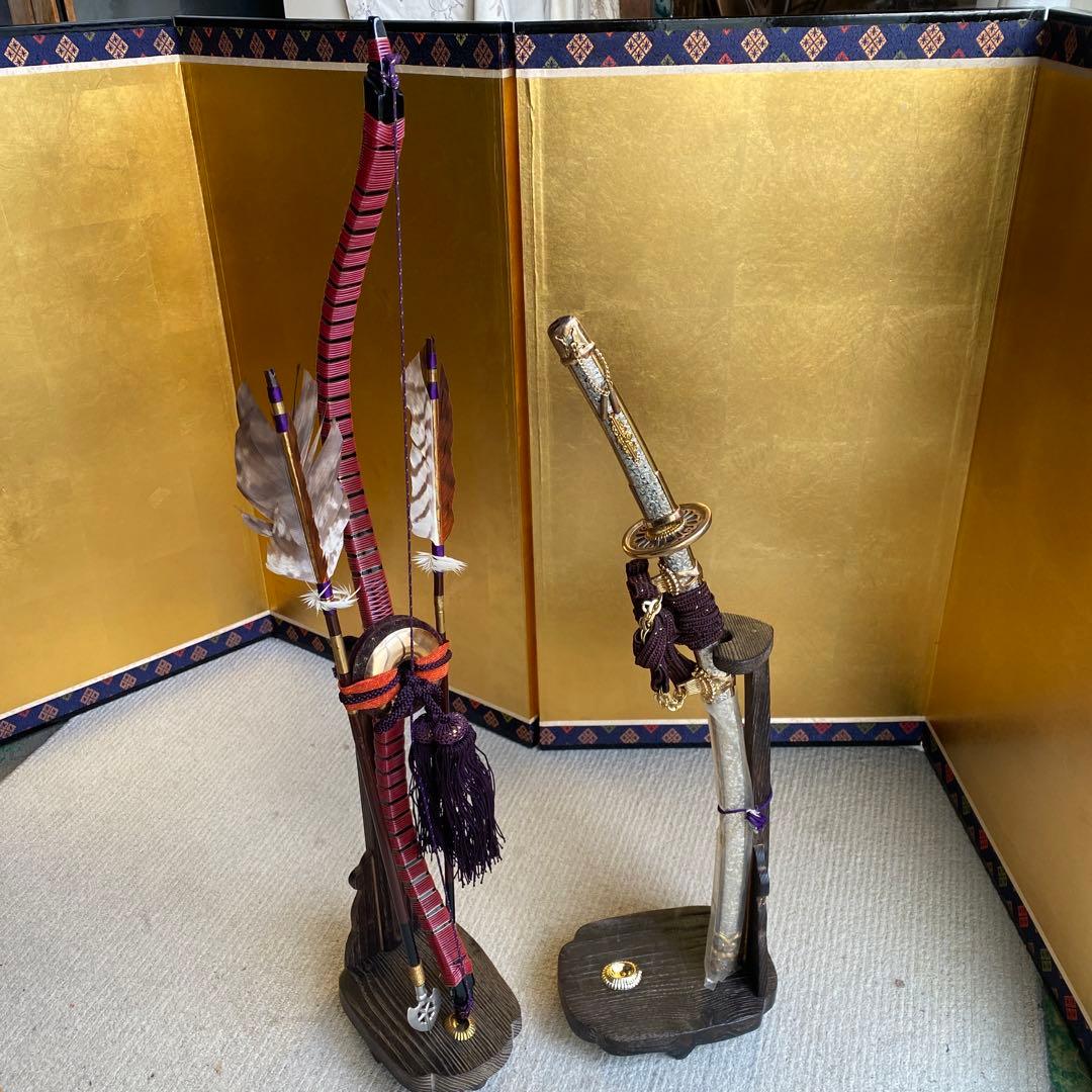 伝統的な五月人形 兜 紫オレンジ　美品