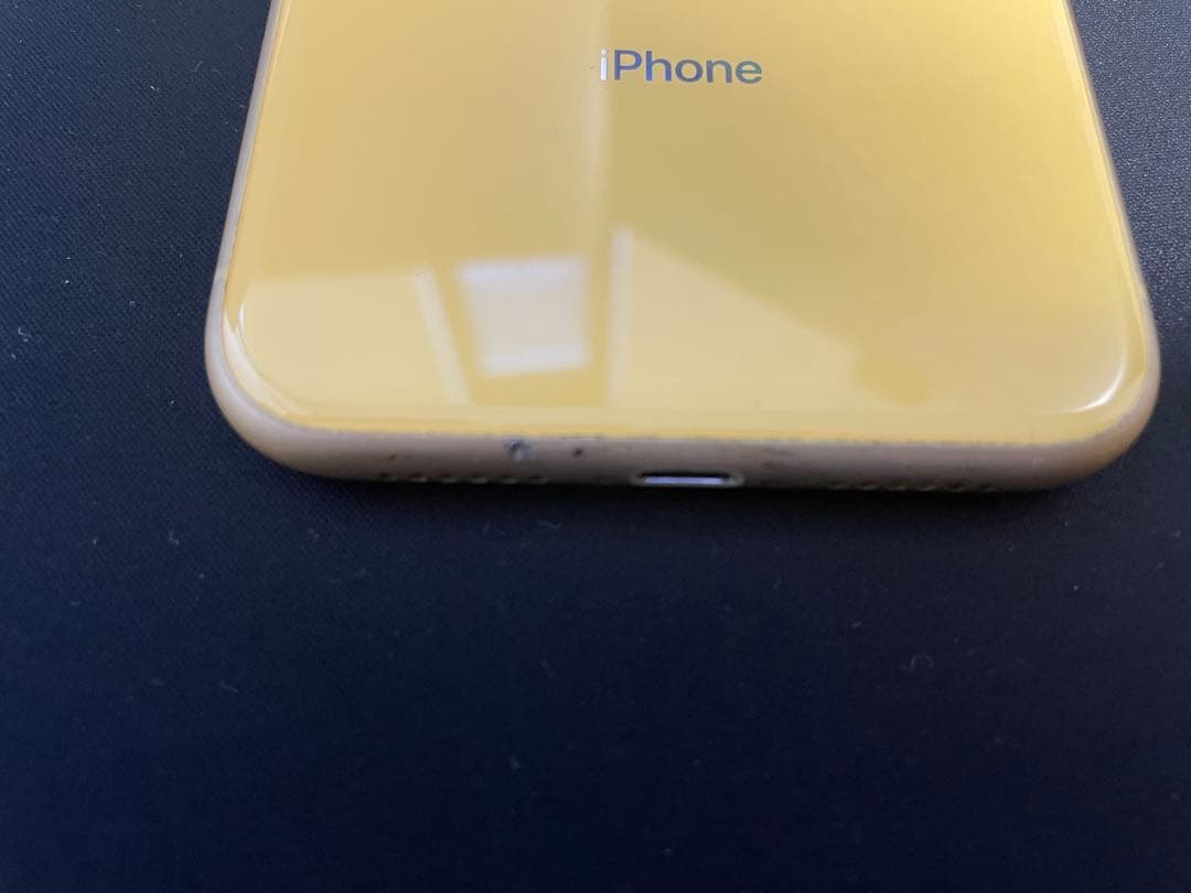 【ジャンク品iPhone XR イエロー 本体　背面割れ　face ID不可