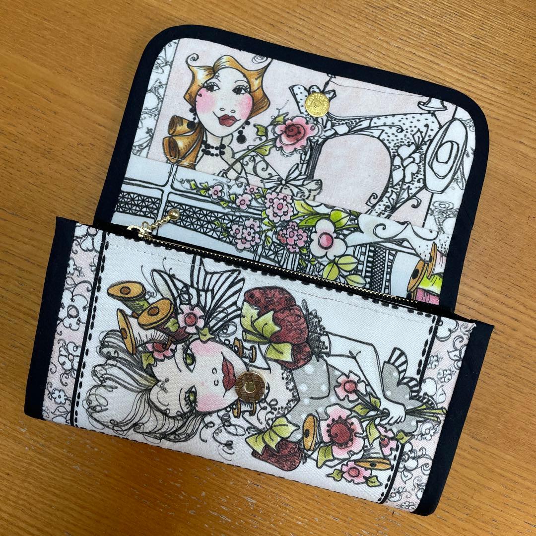 長財布　やりくり財布　ハンドメイド　トートバッグ　巾着袋　ハンドメイド