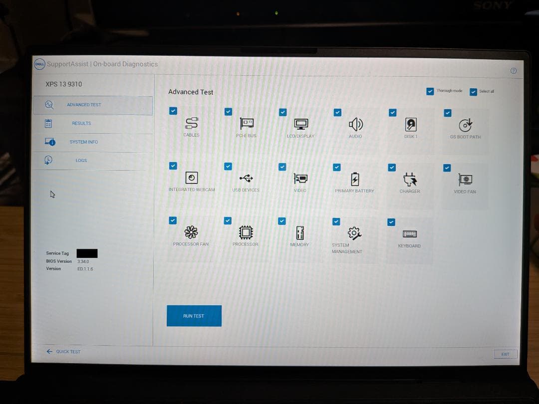 DELL XPS 13 9310 バッテリー交換済み