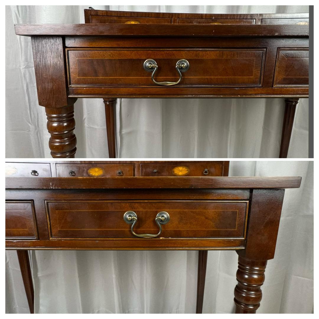 英国アンティーク マホガニー ライティングテーブル デスク レザートップ　机