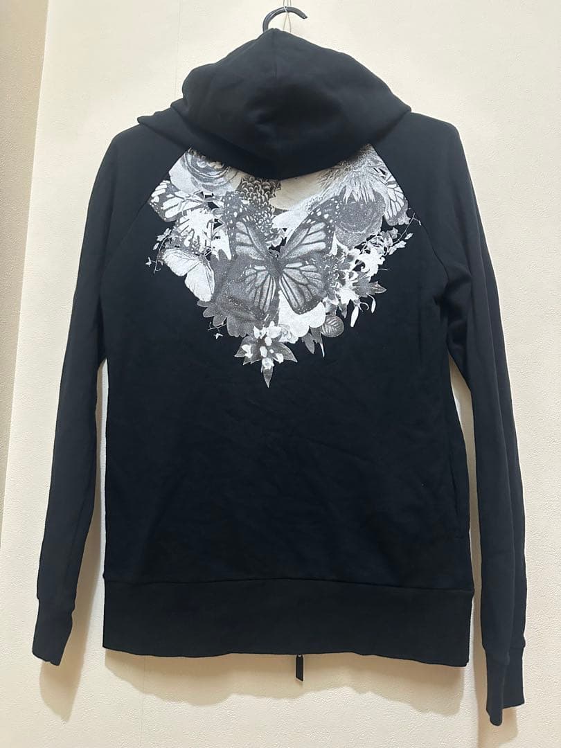 The Raid. 限定数量スワロフスキージップパーカー　ブラック 花と蝶
