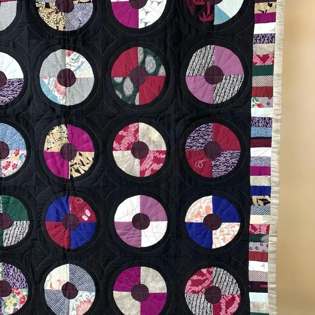 パッチワーク　ハンドメイド　大きいサイズ　着物リメイク　タペストリー