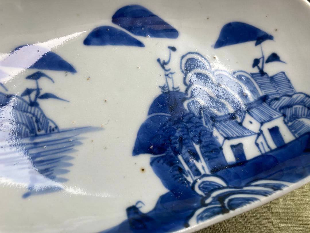 古伊万里　皿　4枚　骨董　楕円皿　刺身皿