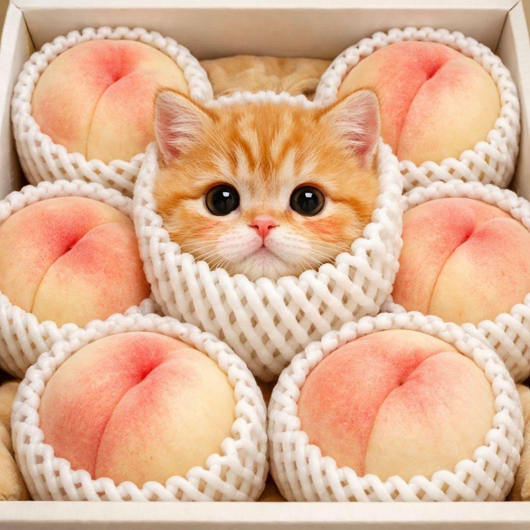 果物ねこちゃんパネル生地　ハンドメイド