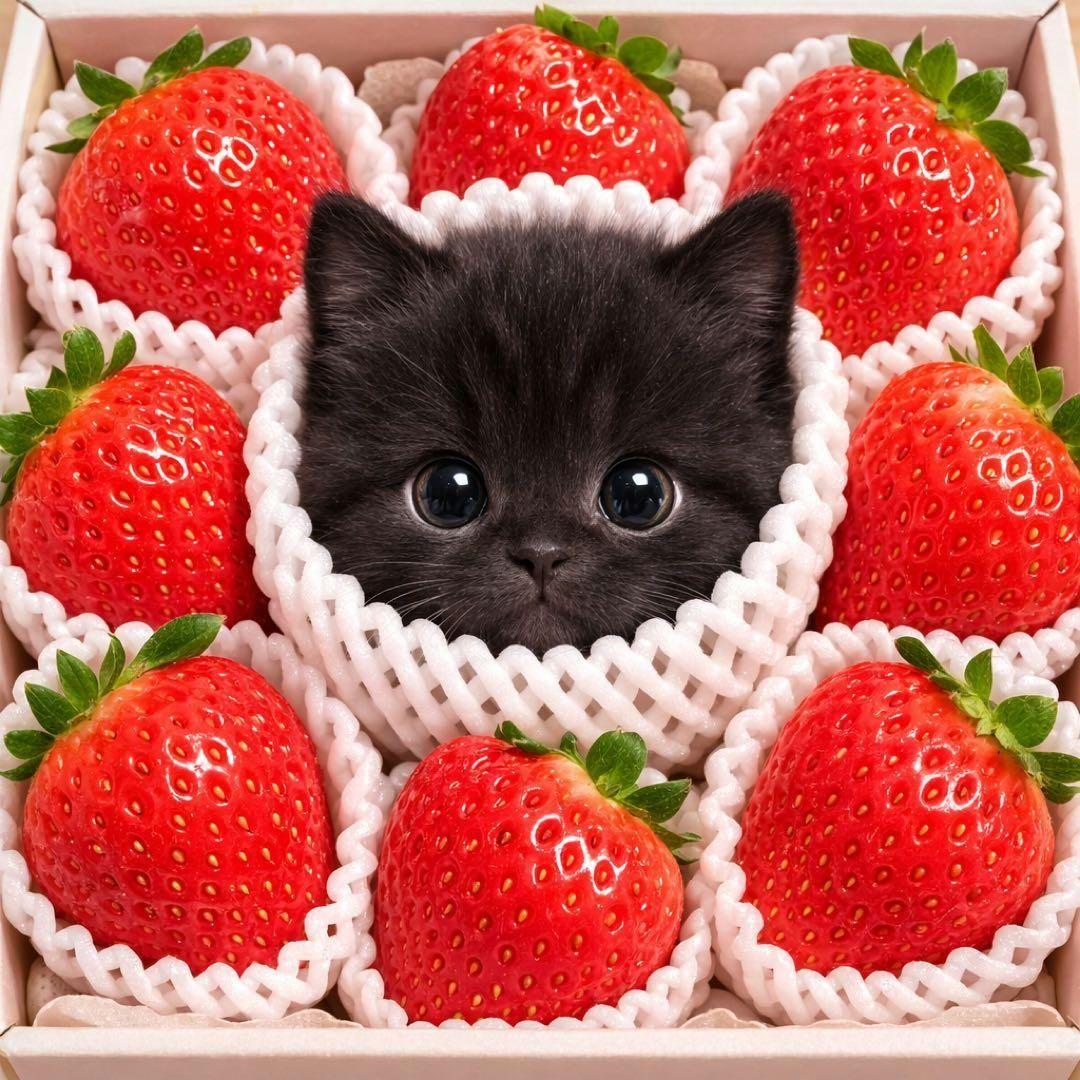 果物ねこちゃんパネル生地　ハンドメイド