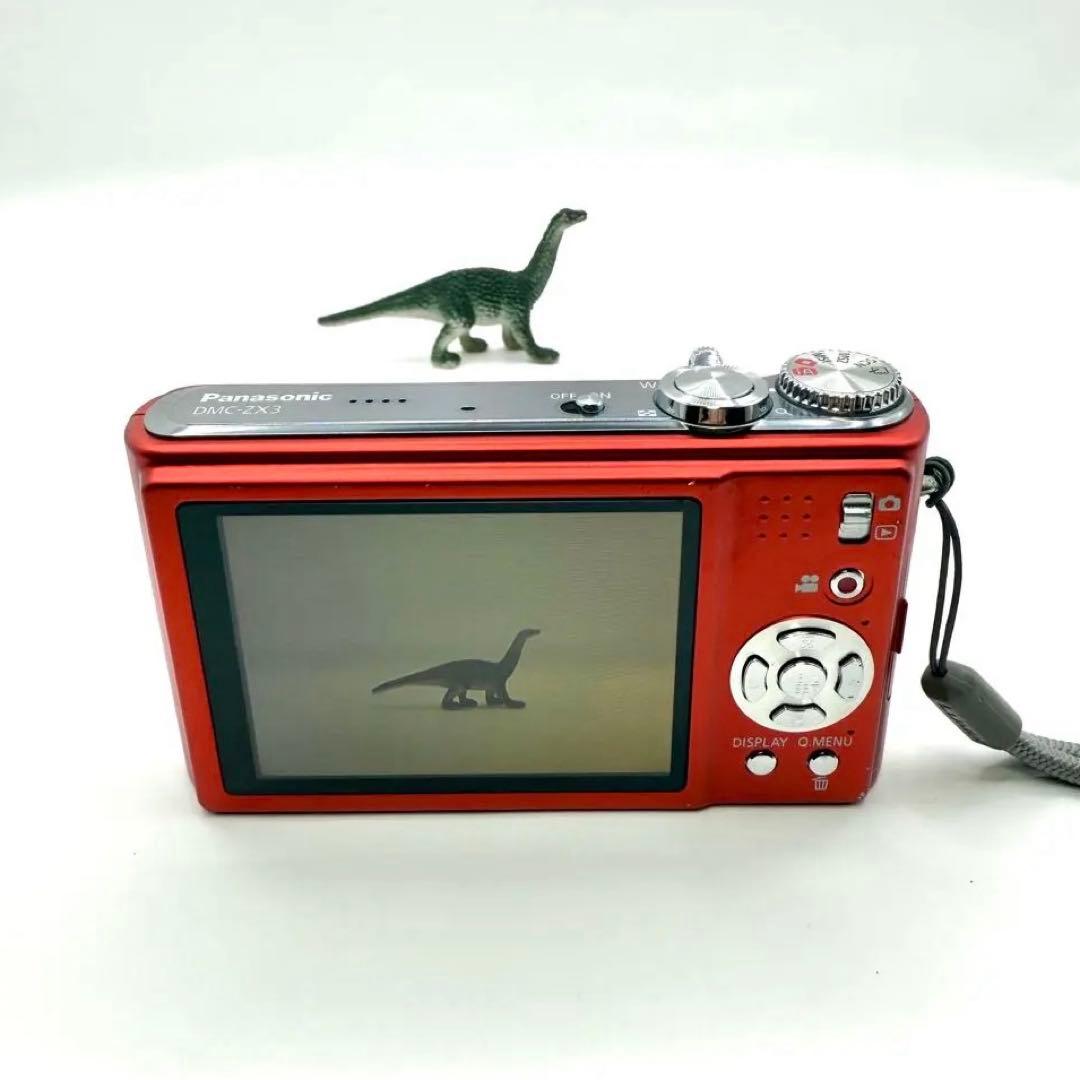 動作品 パナソニック DMC-ZX3 デジカメカメラ コンデジ 赤