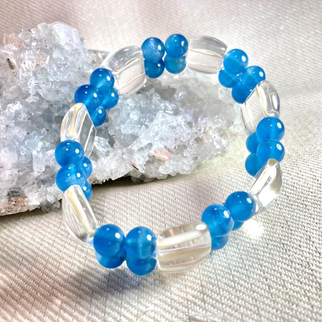 4000円引きです！【輝く癒しの刻】ブルーカルサイト 天然石バングル