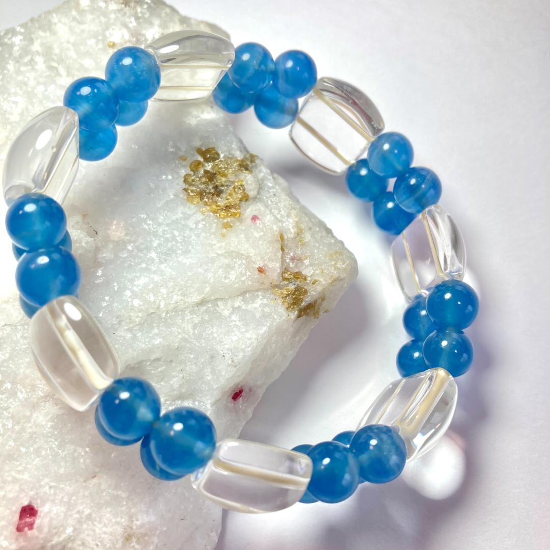 4000円引きです！【輝く癒しの刻】ブルーカルサイト 天然石バングル