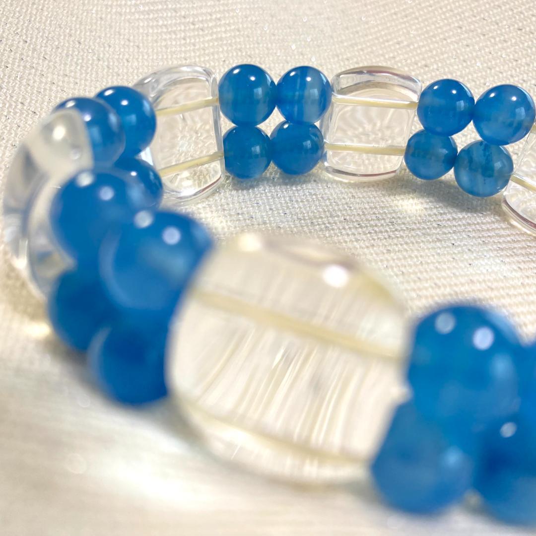 4000円引きです！【輝く癒しの刻】ブルーカルサイト 天然石バングル