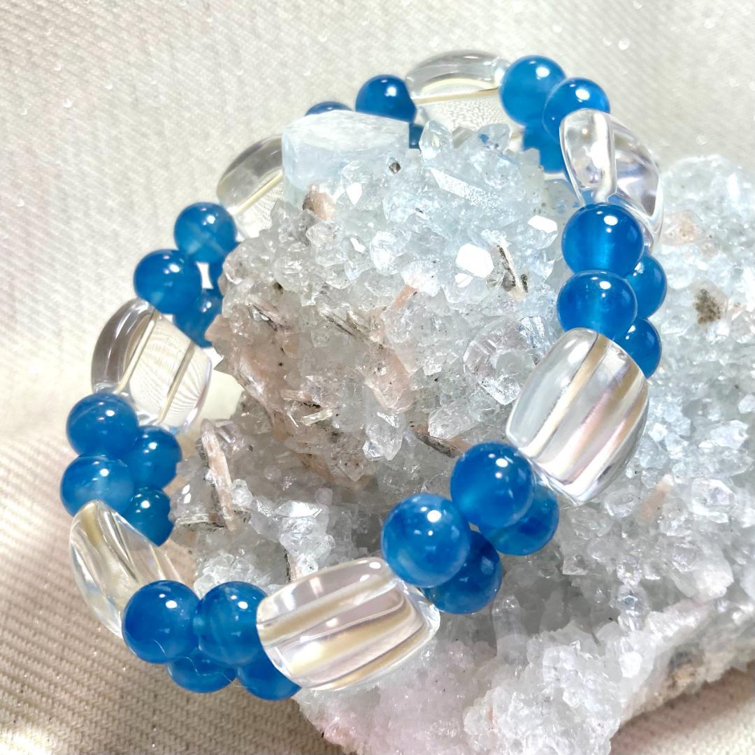 4000円引きです！【輝く癒しの刻】ブルーカルサイト 天然石バングル