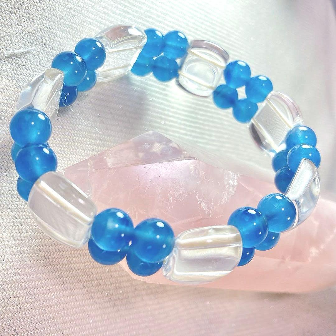 4000円引きです！【輝く癒しの刻】ブルーカルサイト 天然石バングル