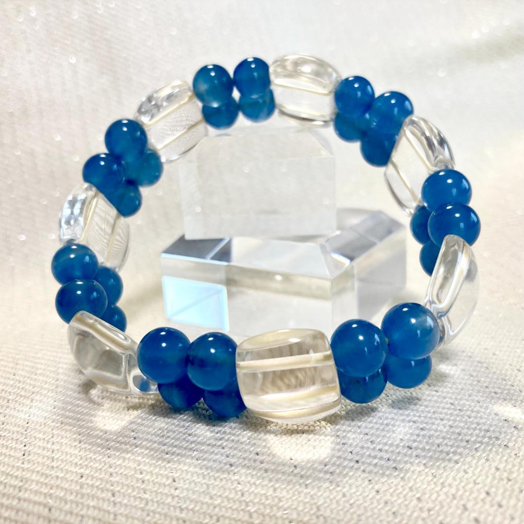 4000円引きです！【輝く癒しの刻】ブルーカルサイト 天然石バングル