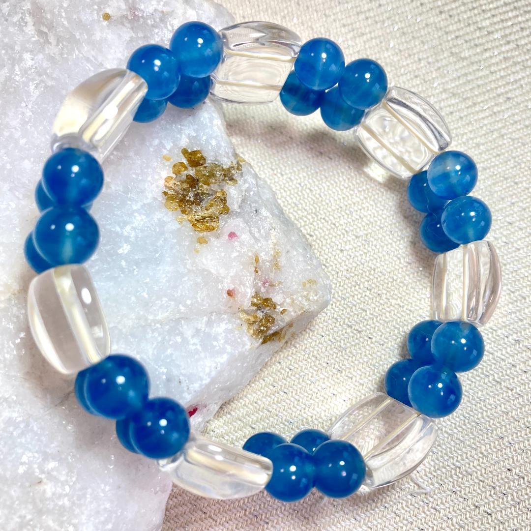 4000円引きです！【輝く癒しの刻】ブルーカルサイト 天然石バングル