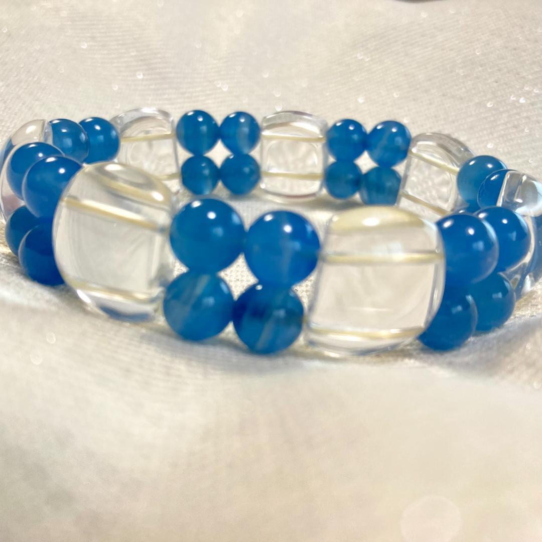 4000円引きです！【輝く癒しの刻】ブルーカルサイト 天然石バングル