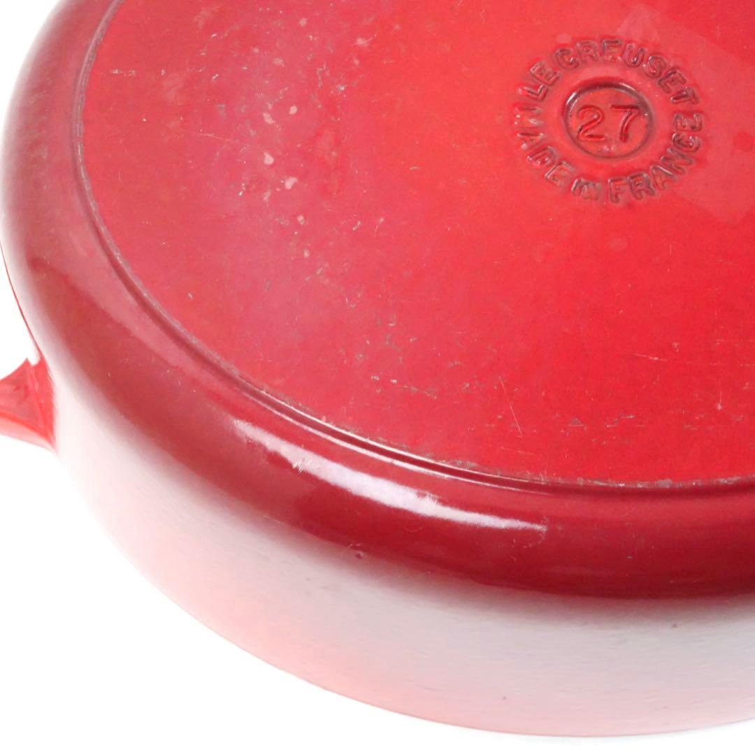 【美品】LE CREUSET　ココット オーバル チェリーレッド　27cm