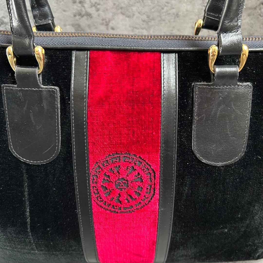 ロベルタディカメリーノ ベルベット レザー バッグ ベロア ブラック ボルドー