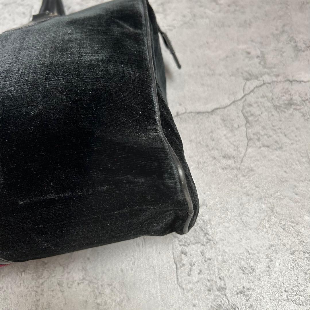 ロベルタディカメリーノ ベルベット レザー バッグ ベロア ブラック ボルドー