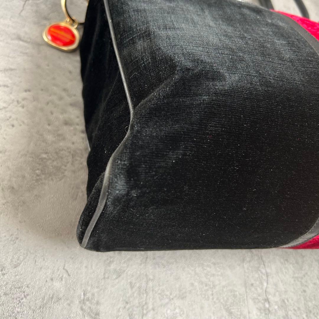 ロベルタディカメリーノ ベルベット レザー バッグ ベロア ブラック ボルドー