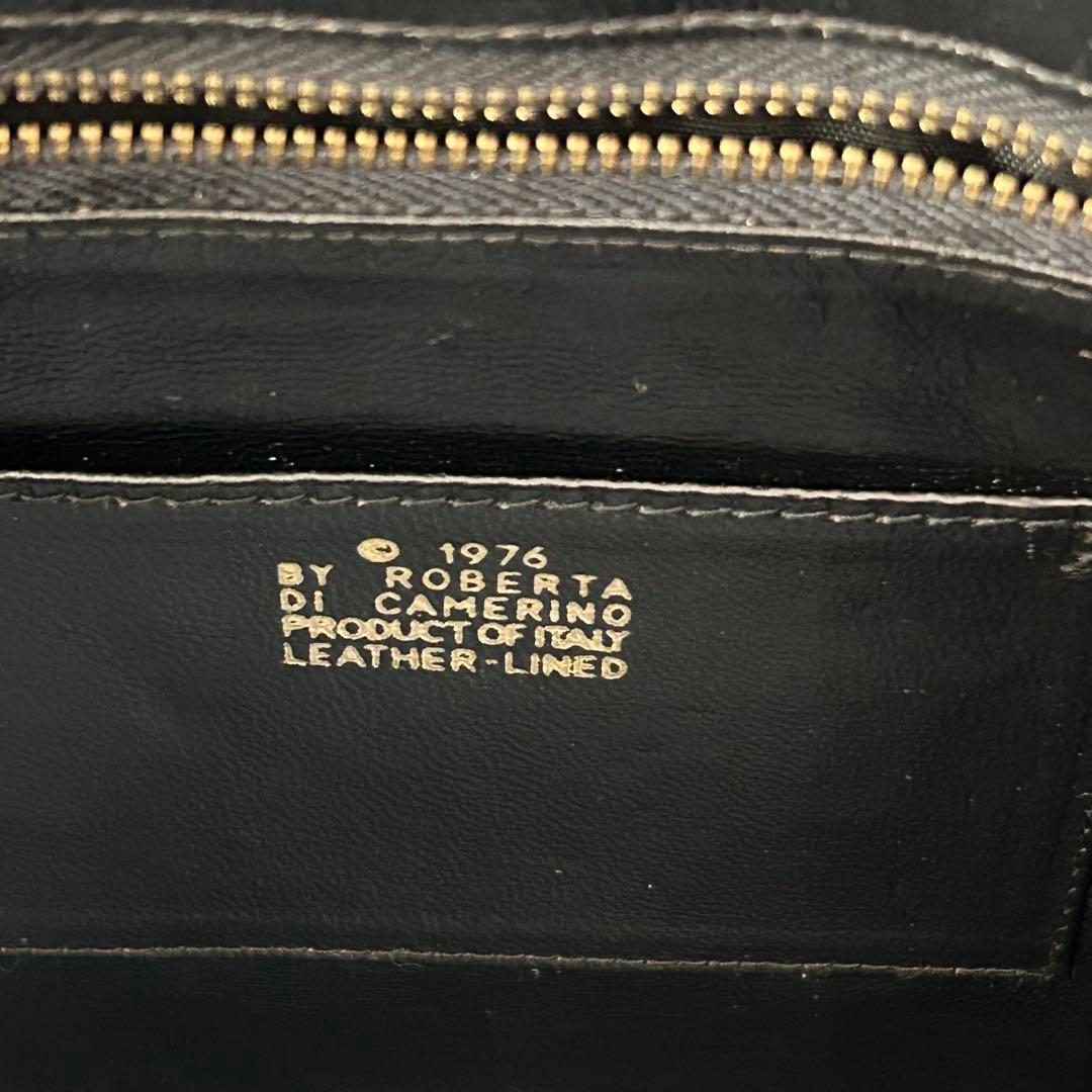 ロベルタディカメリーノ ベルベット レザー バッグ ベロア ブラック ボルドー