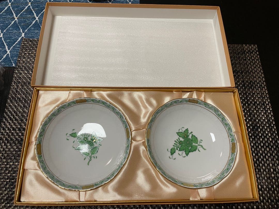 新品・未使用 Herend(ヘレンド) アポニーグリーン フルーツボール 2枚