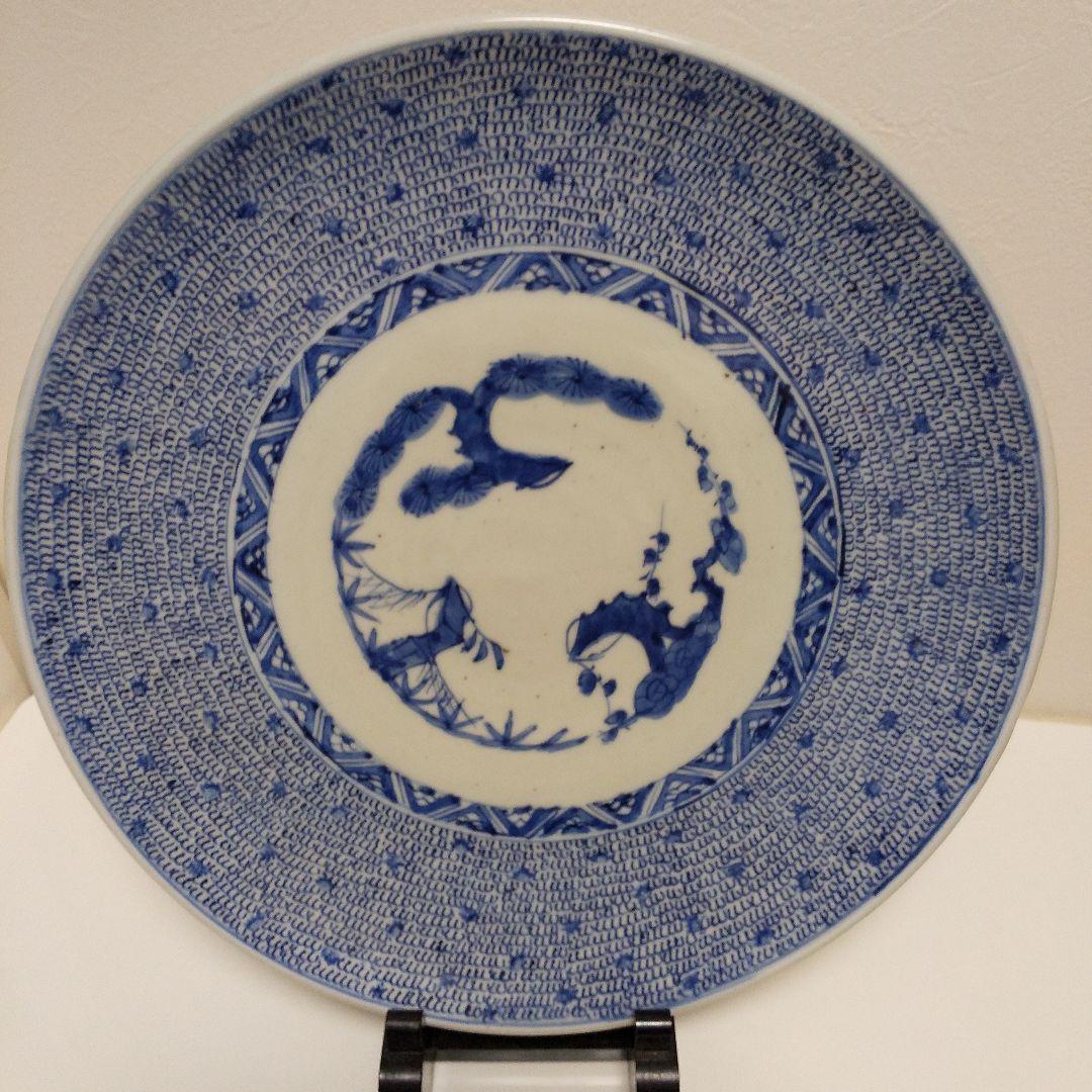 古伊万里　唐草大皿中皿　２枚セット