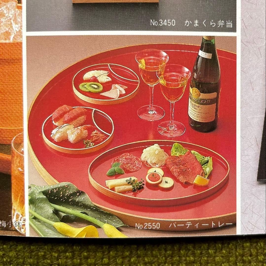 【未使用】大館曲げわっぱ　寿司桶　丸盆 朱塗り 木製 お盆 大館工芸社　秋田杉