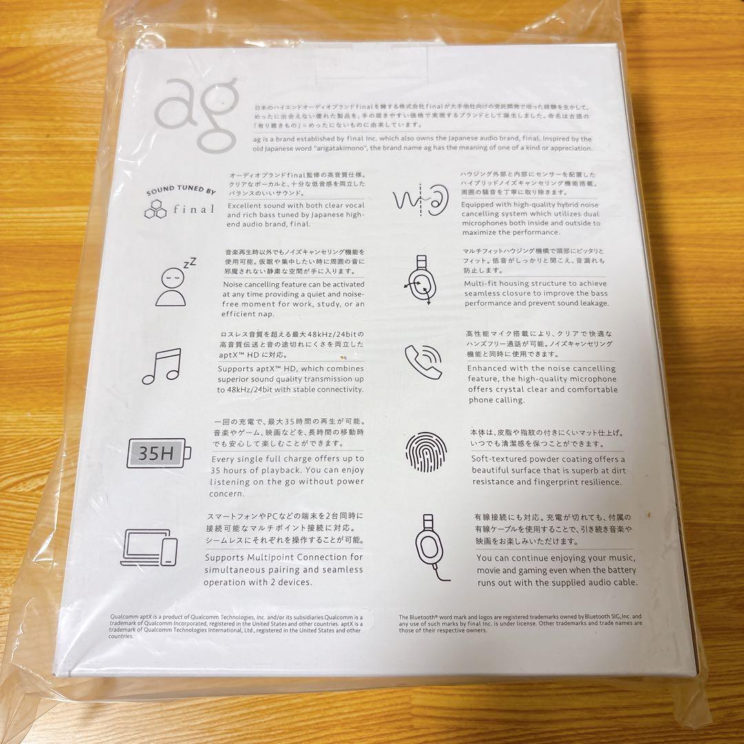 【美品】 ag FINAL WHP01K MK2 ワイヤレスヘッドホン クレイ