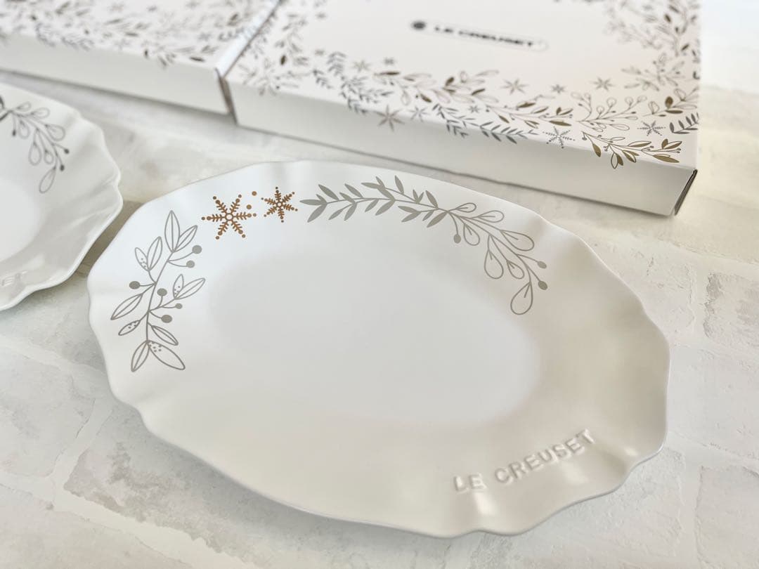 LE CREUSET ルクルーゼ エレガントフリル オーバルプレート 2枚 新品