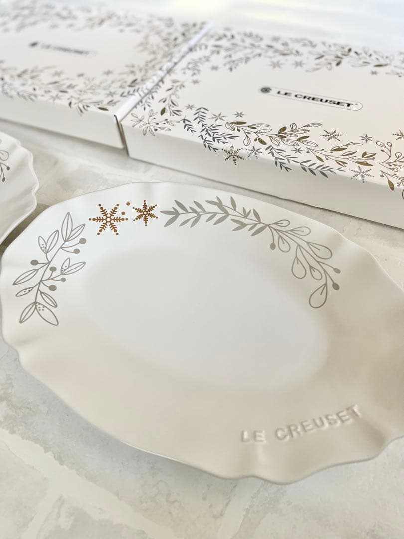 LE CREUSET ルクルーゼ エレガントフリル オーバルプレート 2枚 新品