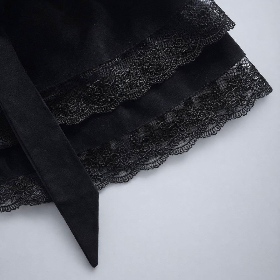 魔女見習いの頭巾 Ⅲ 頭巾 フード 付け襟 別珍 ハンドメイド
