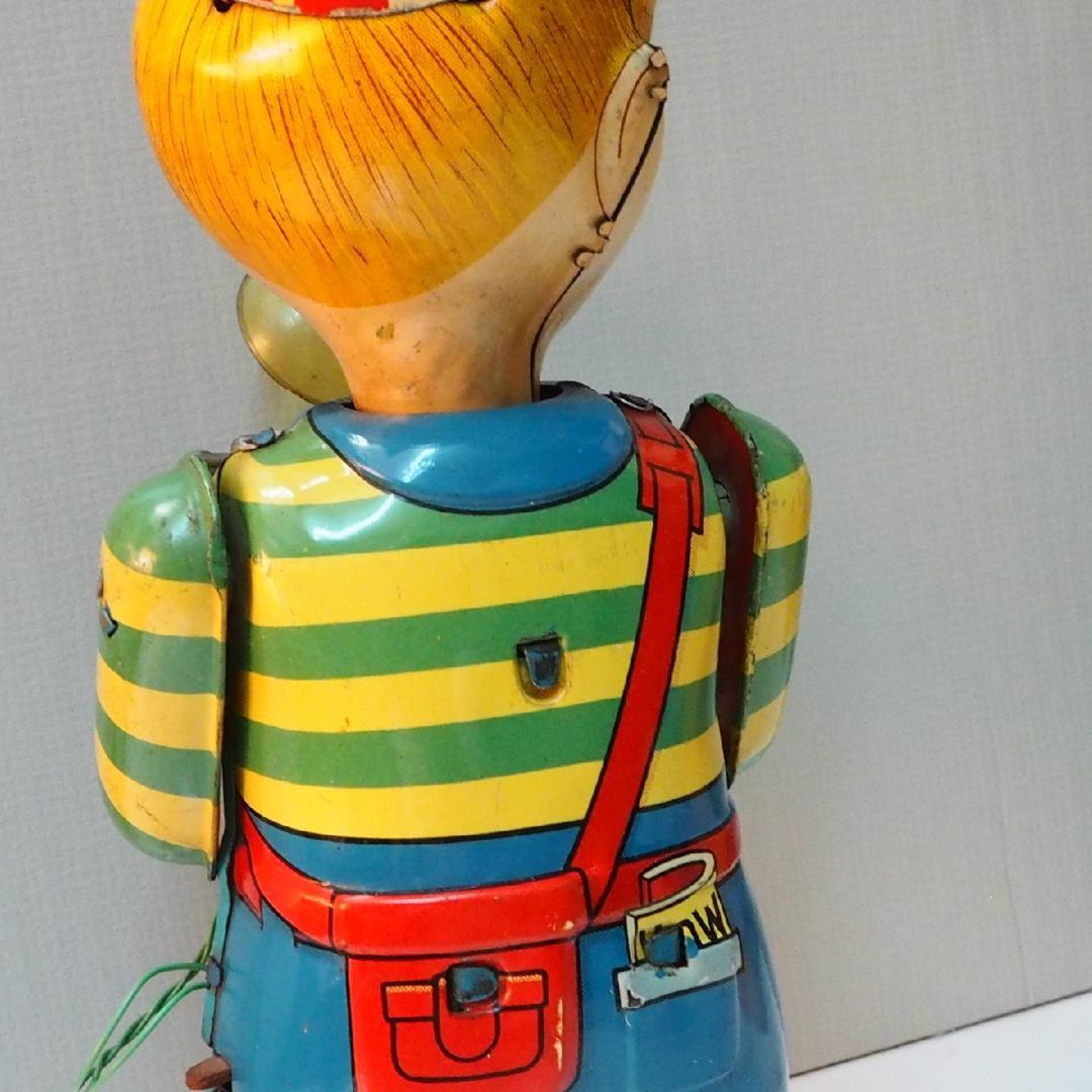 野村【 シャッターバグ カメラ小僧 動作不良】ブリキ製 人形 TIN 箱はコピー