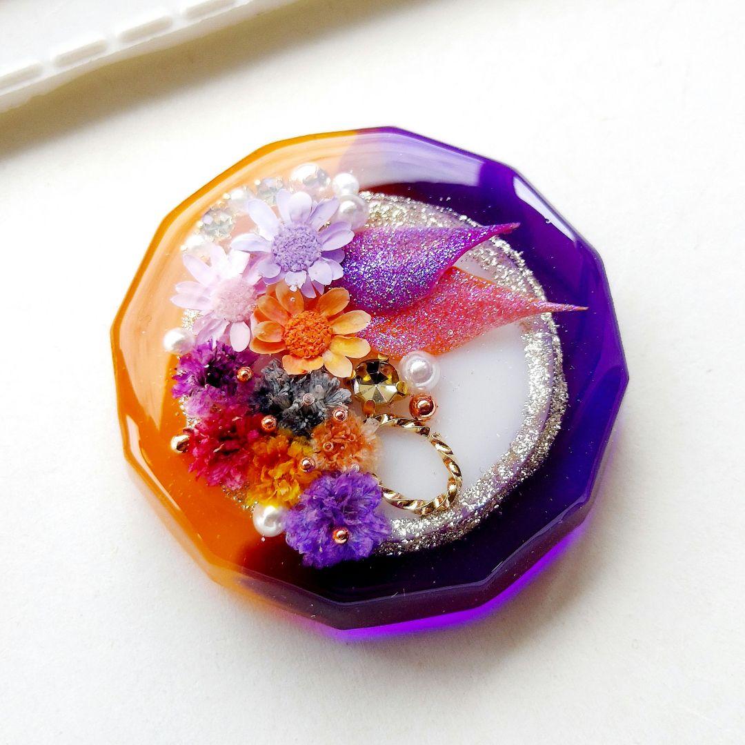 【1284】レジン　マトリカリア　ヘアゴム　ポニーフック　ブロ―チ　ハンドメイド