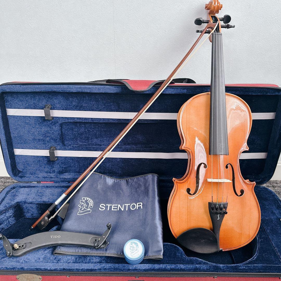 美品 Stentor ステンター ビオラ 15.5 初心者 弓 ケース付 貝装飾