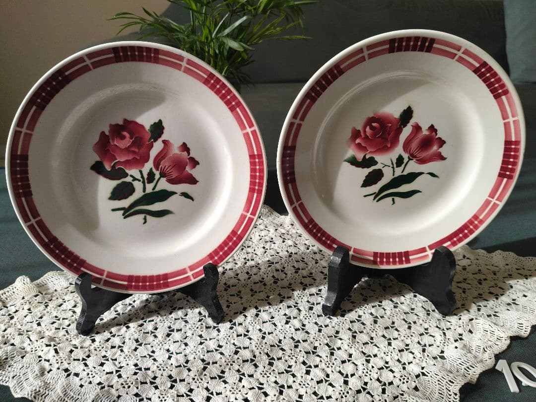 【11/5まで】サルグミンヌ　DIJON 薔薇　ヴィンテージプレート２枚組