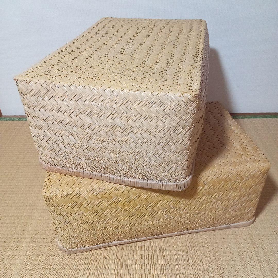 鳥越すず竹竹細工行李かご(大型65.5cm)　昭和レトロ鳥越すず竹竹細工行李かご